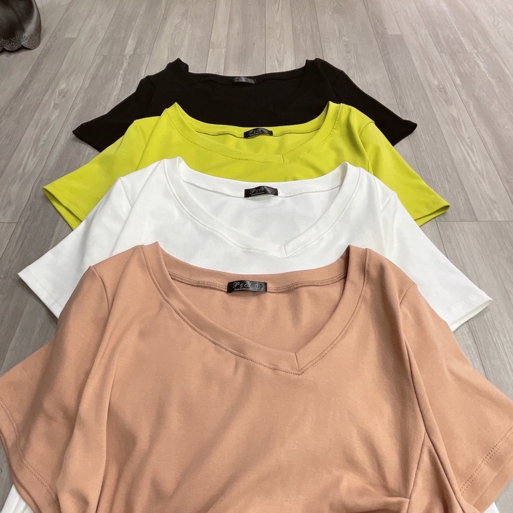 Áo Thun Cổ Tim Bigsize, Áo thun Lên Phom Tôn Dáng Che Bụng Cực Dễ Thương A40
