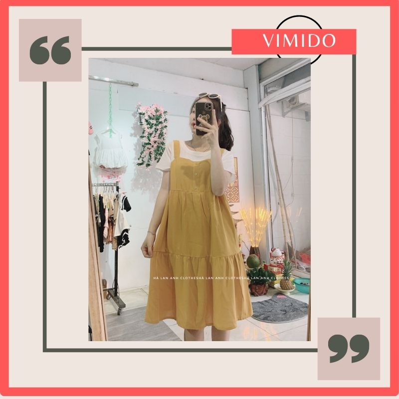 Đầm yếm bầu 2 dây hở lưng dáng maxi cổ yếm suông dài VIMIDO | BigBuy360 - bigbuy360.vn