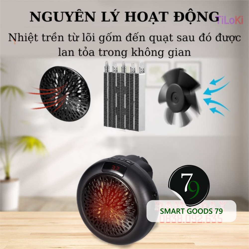 [Freeship hàng cao cấp 307] Máy sưởi Quạt sưởi ấm mùa đông mini treo tường cắm điện 900W văn phòng ngủ nhà tắm