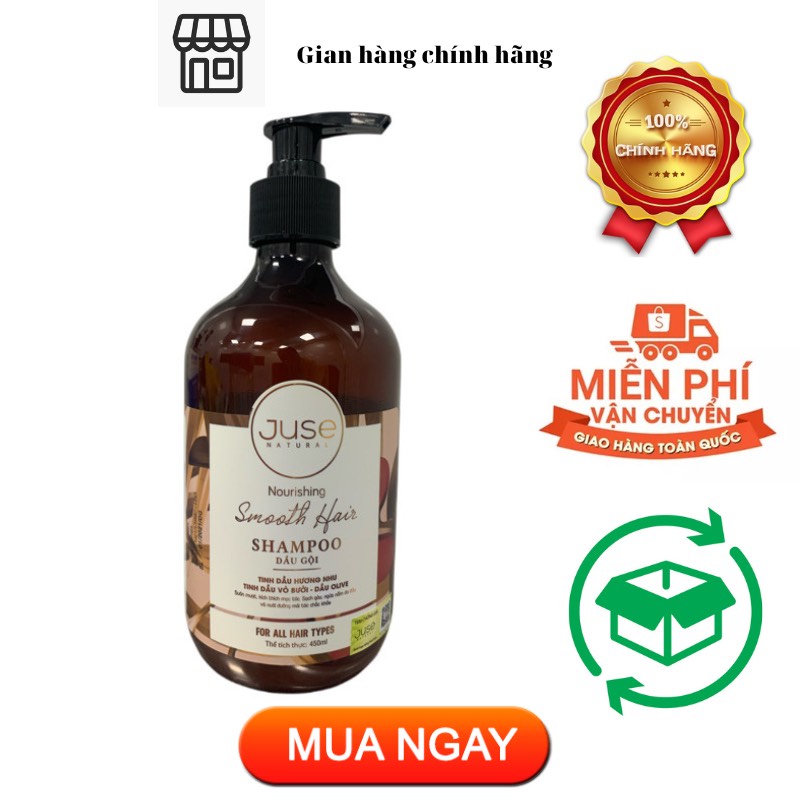 Dầu gội JUSE tinh dầu vỏ bưởi, tinh dầu hương dầu, dầu ôliu 450ml- Giúp mọc tóc, dưỡng tóc siêu mượt