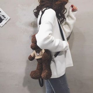 [ order] Balo gấu Teddy màu nâu sậm/kem