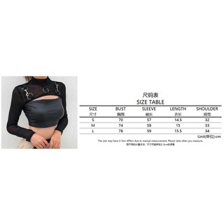 Áo croptop lưới tay dài