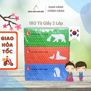 Combo 3 hộp khăn giấy ăn lụa hàn quốc lotte choice l 180 tờ/hộp
