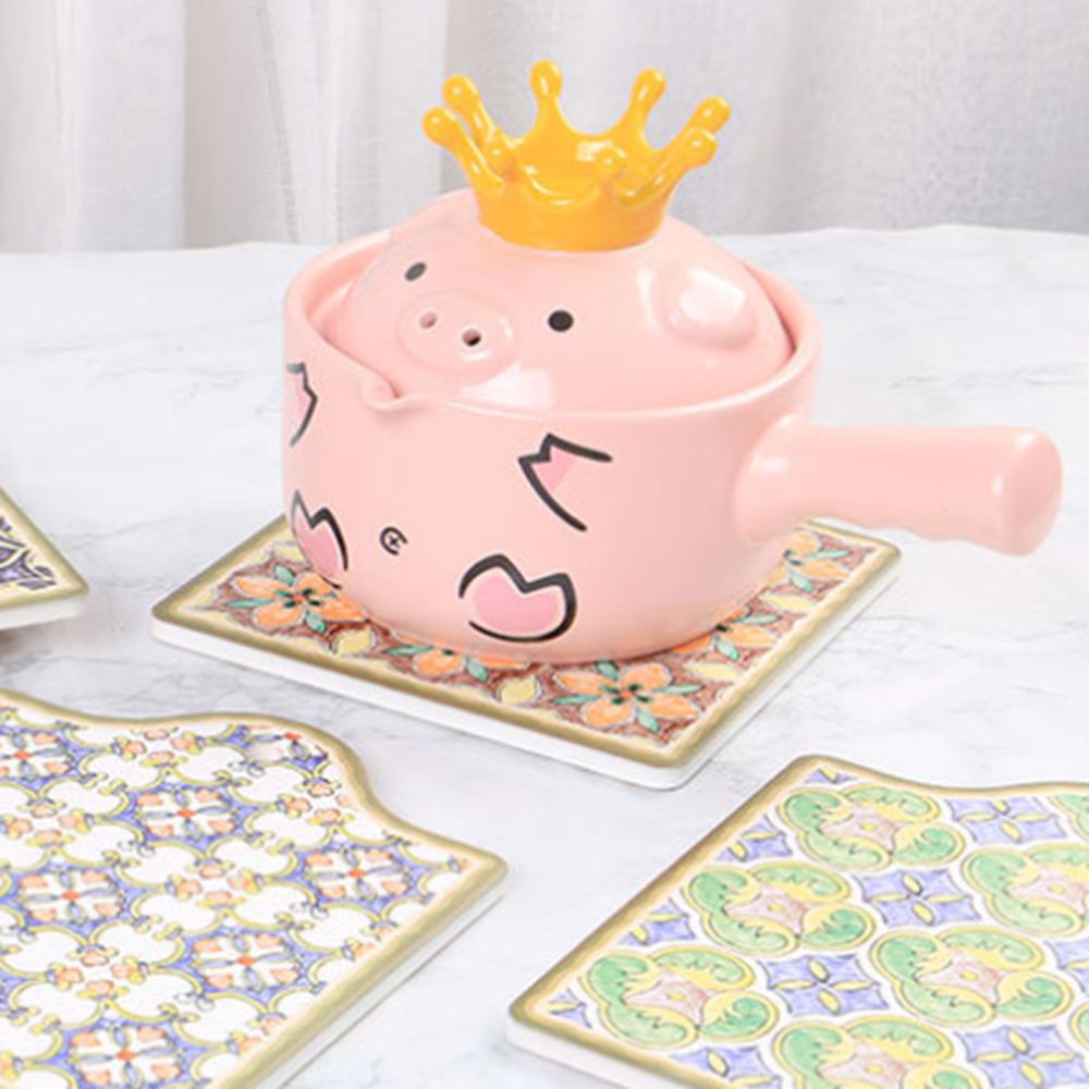 Set 1 / 11 Đế Lót Nồi Bằng Gốm Sứ Cách Nhiệt Họa Tiết Ma Rốc Cổ Điển