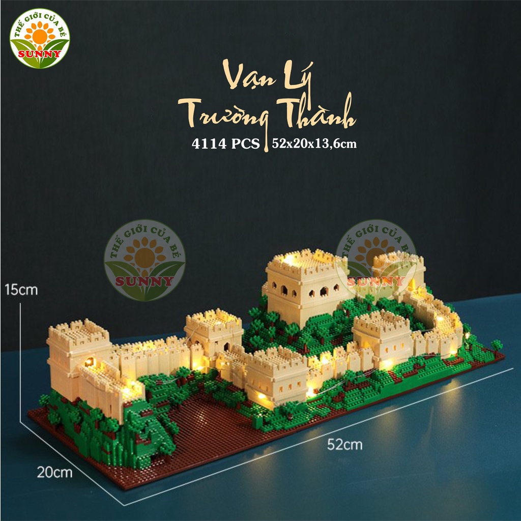 Xếp hình lego hình Vạn Lý Trường Thành - Đồ chơi lắp ráp rèn luyện trí thông minh - Sunny