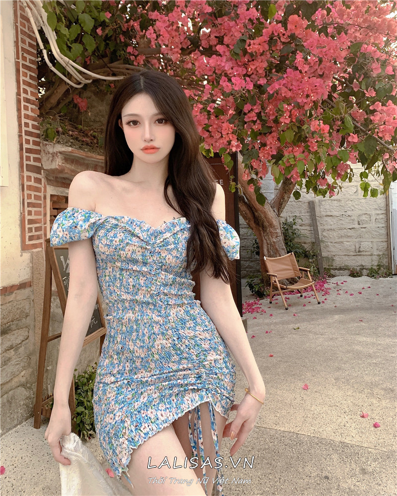 Đầm Ôm In Hoa Phong Cách Hàn Quốc Tôn Dáng Cho Nữ