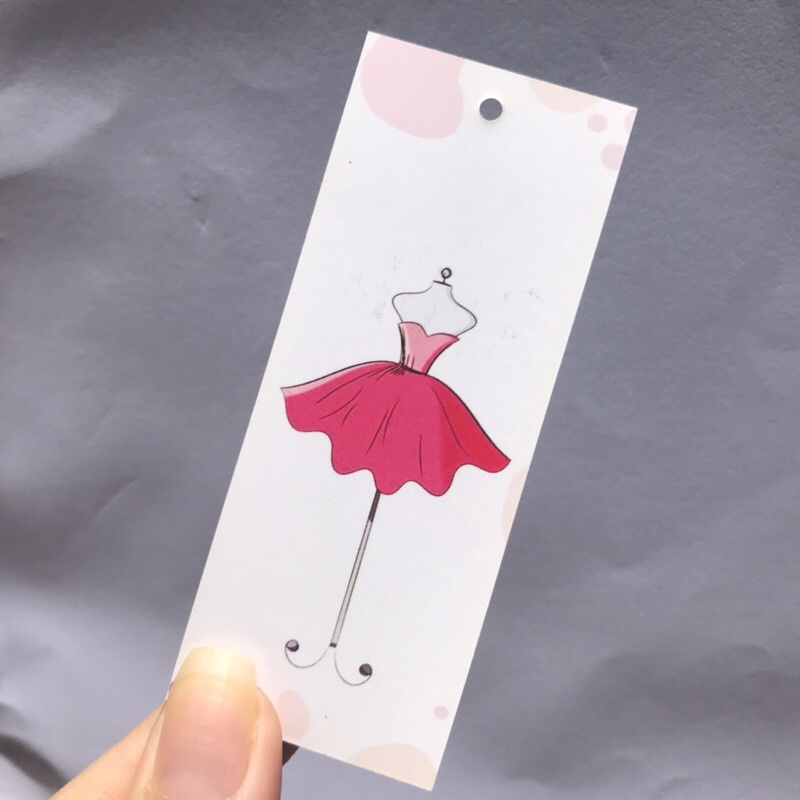 SET bộ 2 NHÃN MÁC TAG QUẦN ÁO giúp nâng cao thương hiệu cho shop  Giấy bìa cứng cán màng sang trọng-  set 100 bộ - mẫu 0