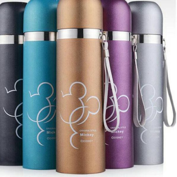 Bình Nước Giữ Nhiệt Bằng Thép Không Gỉ Cao Cấp 6.6 Hình Chuột Mickey Đáng Yêu Thermos