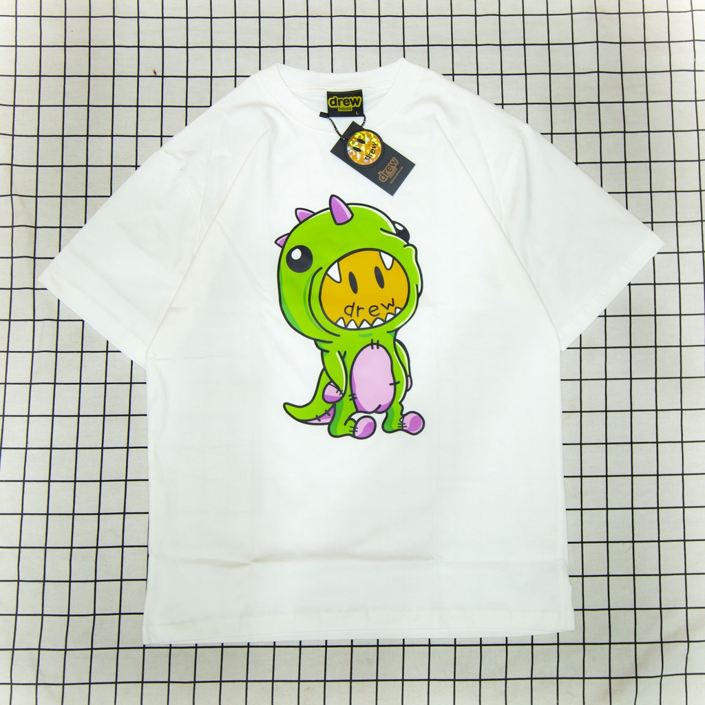 Áo thun DREW house khủng long Hogoto shop , Áo phông 100%  cotton unisex nam nữ form rộng oversize