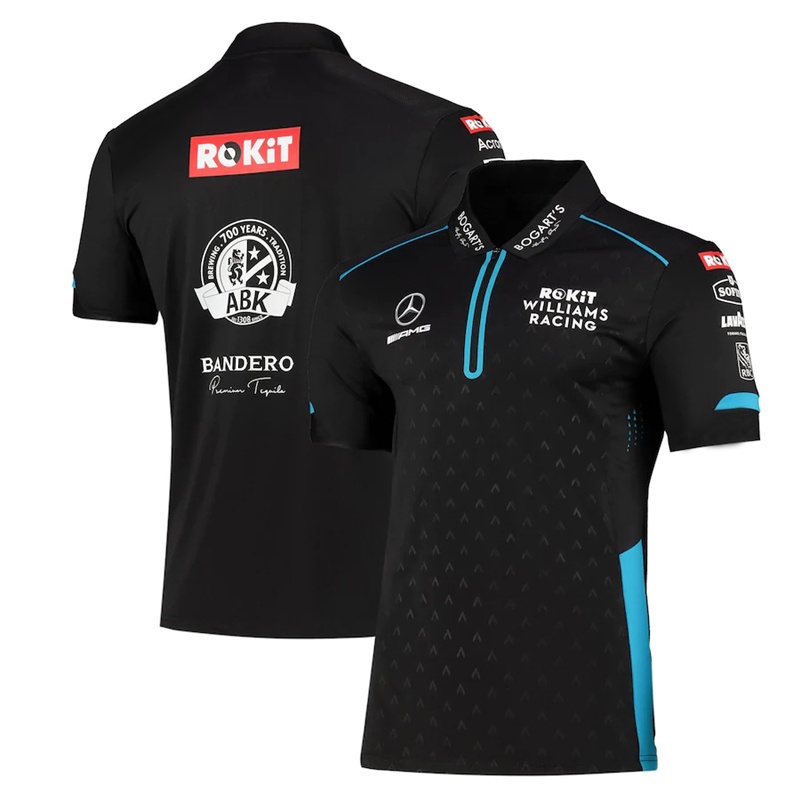 Áo Thun POLO Ngắn Tay Nhanh Khô Thời Trang Thể Thao Xe Hơi F1 Williams Benz Dành Cho Nam
