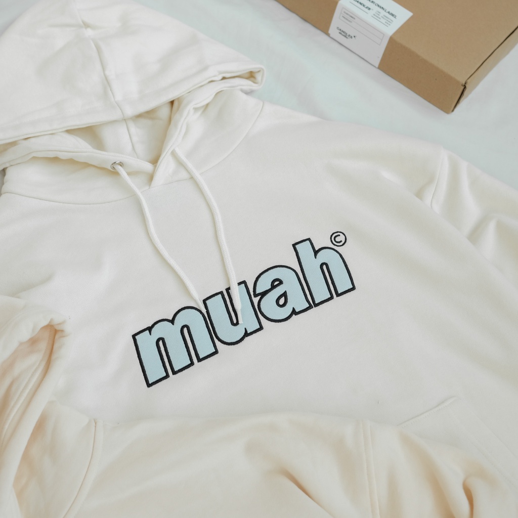 Áo Hoodie MuahMuah In Logo Màu Kem Phong Cách Hàn Quốc | BigBuy360 - bigbuy360.vn