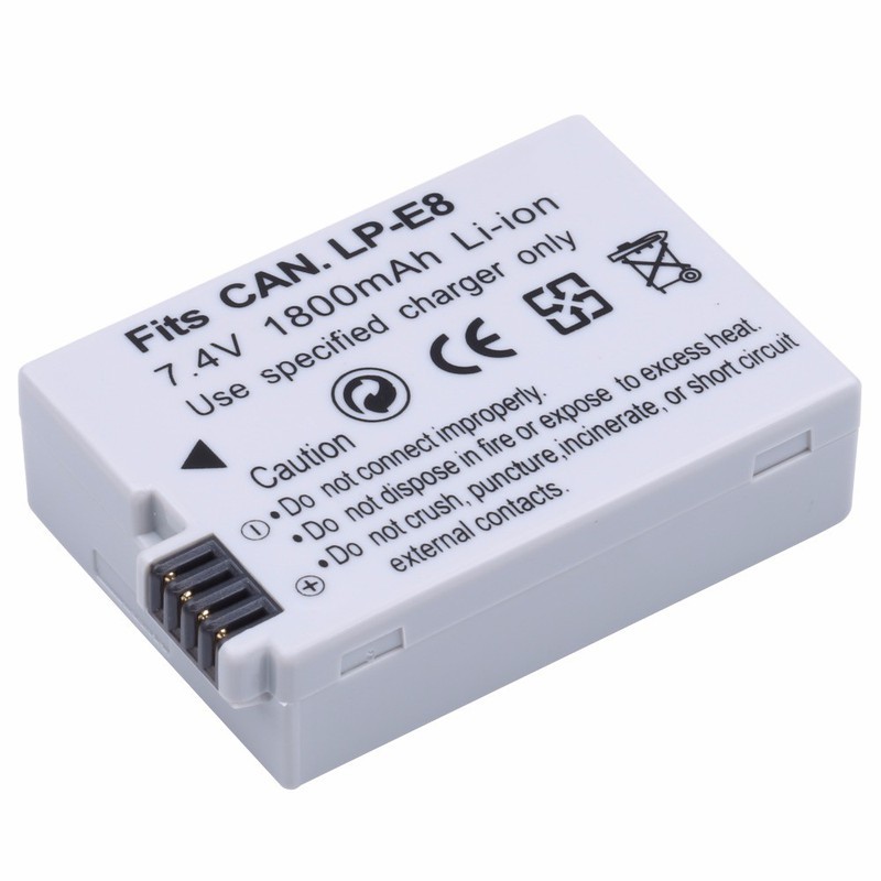 Pin Dành Cho Máy Ảnh Canon LP-E8 1800mAh - Canon 550D 600D 650D 700D X4 X5 X6i X7i T2i T3i t4i T5i