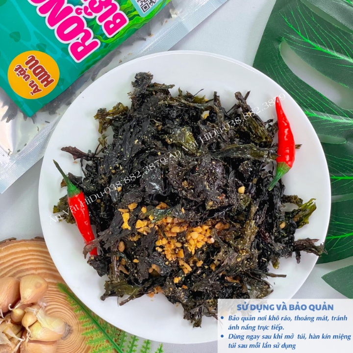 Rong biển cháy tỏi khô ăn liền rắc cơm trộn 80gr Ăn vặt HiDu