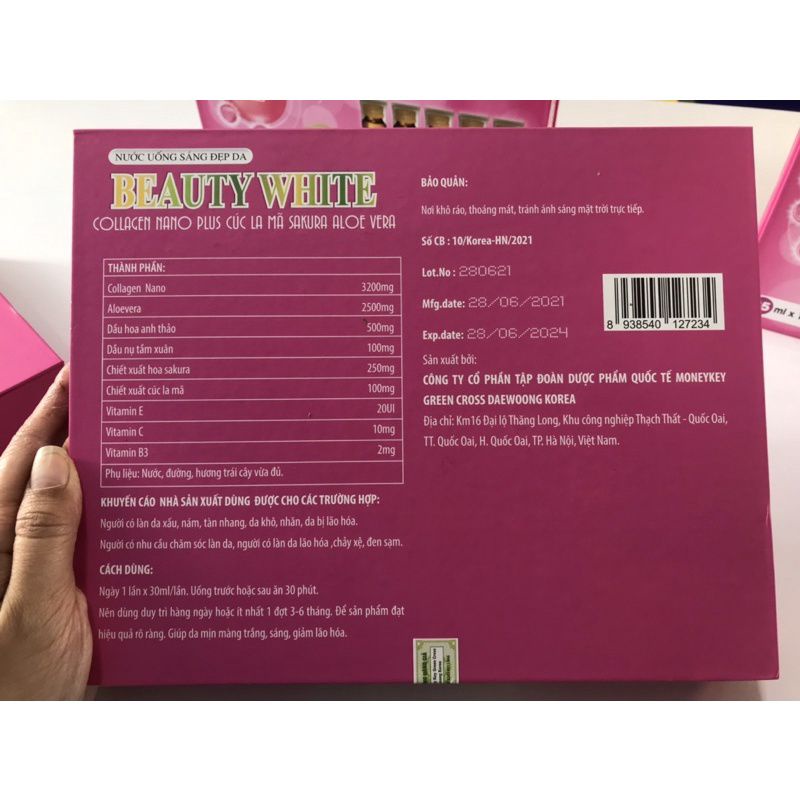 :NƯỚC UỐNG ĐẸP DA BEAUTY WHITE COLLAGEN NANO PLUS .