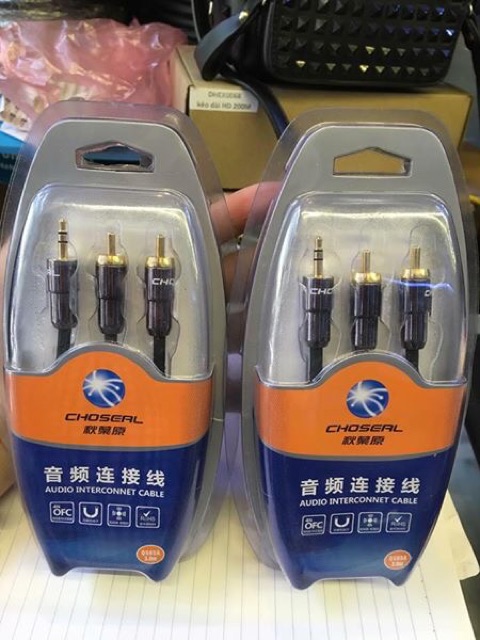 Dây âm thanh 3,5 ra 2 hoa sen rca AV hàng CHOSEAL chính hãng từ 1,8 m đến 5m