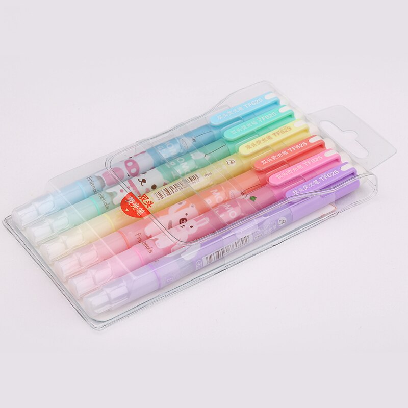 Set 6 Bút Đánh Dấu Kiểu Dáng Hoạt Hình Dễ Thương