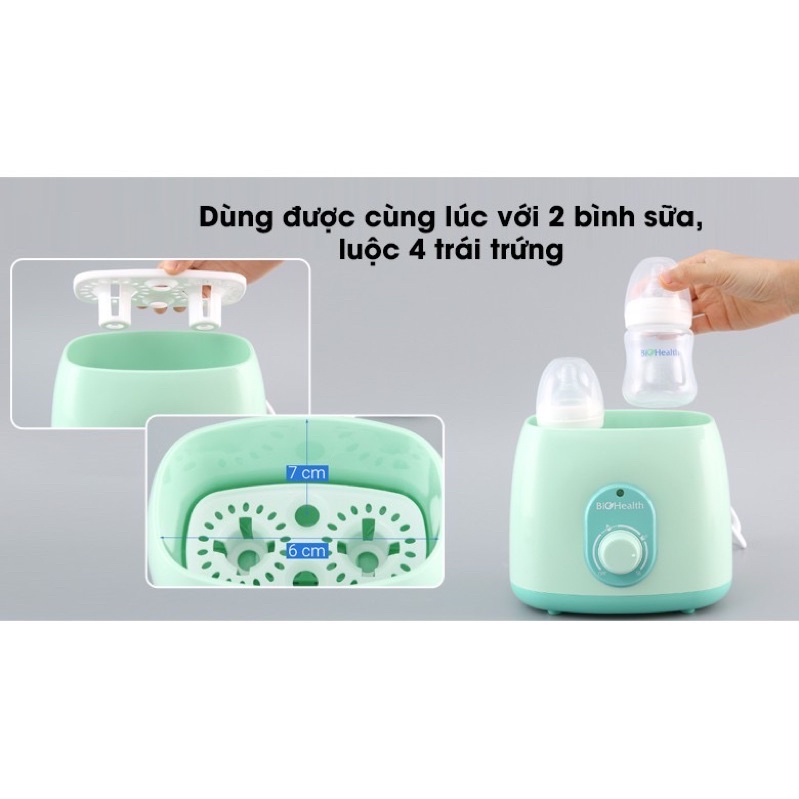 Máy hâm sữa, máy hâm sữa tiệt trùng 2 bình BIOHEALTH BH9210 đa năng hâm sữa hâm thức ăn và tiệt trùng bảo hành 1 năm