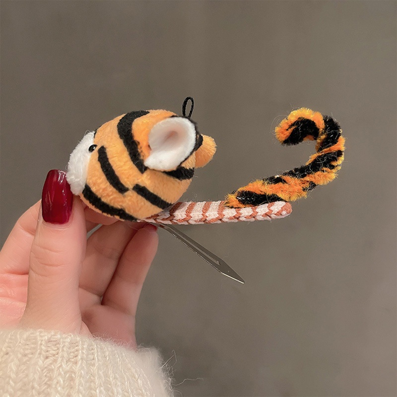 Kẹp Tóc Hình Hổ Hoạt Hình Chống Trượt Dùng Hóa Trang Halloween