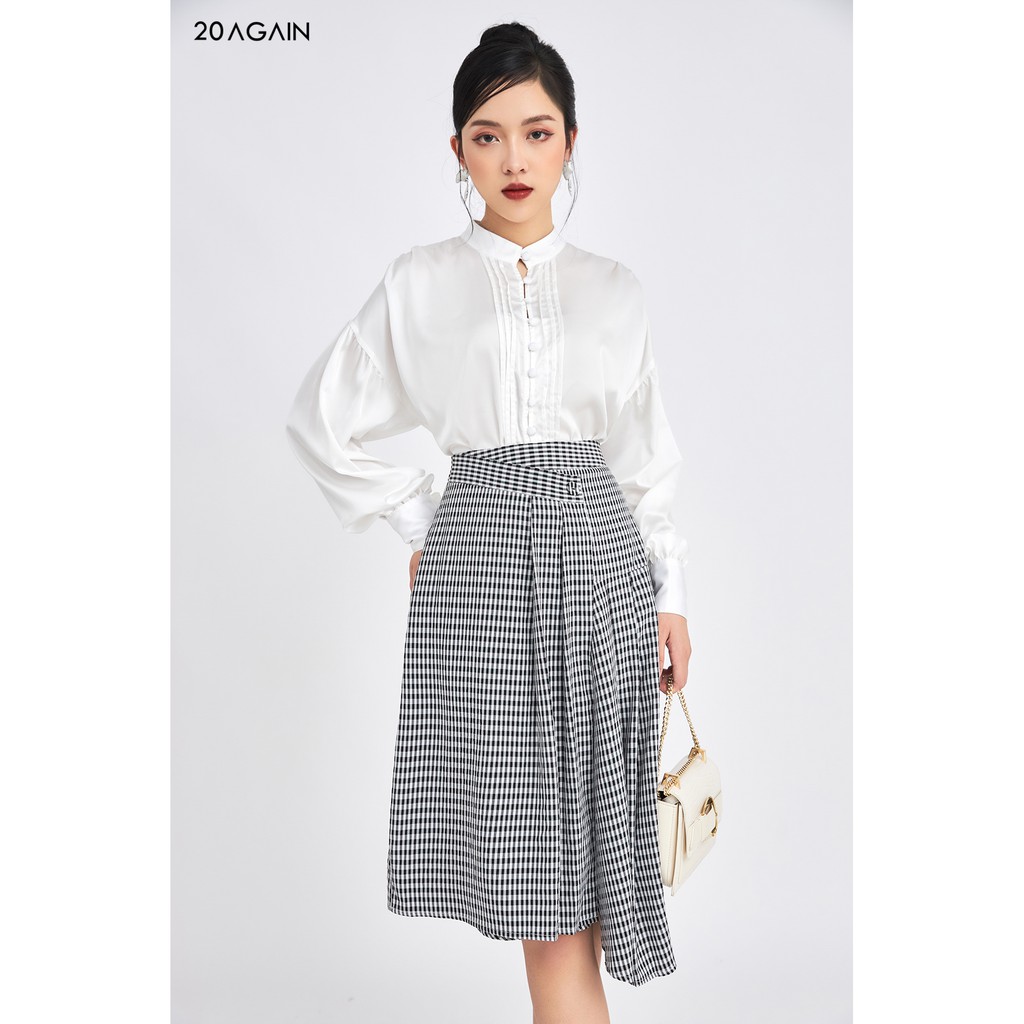 Chân váy A xếp ly vạt lệch 20Again JAA1331