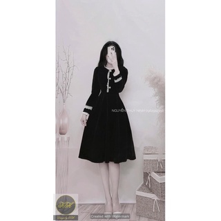 Váy Nhung viền ren