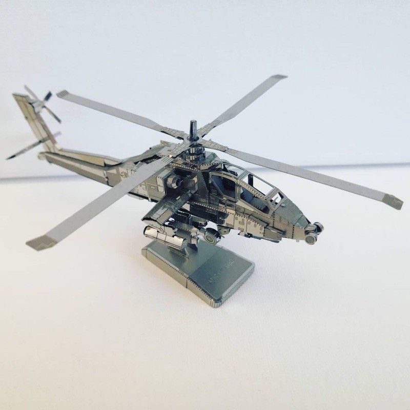 Mô Hình Lắp Ghép 3D Kim Loại Tự Ráp Trực Thăng Tấn Công Boeing AH-64 Apache Lục quân Mỹ  - Chưa Lắp