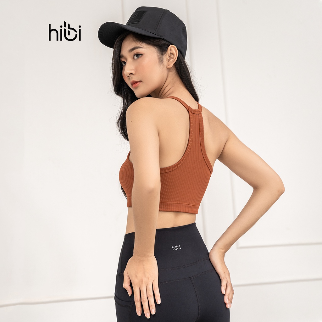 Áo Bra Tập Yoga Gym Hibi Sports BA508, Kiểu Cổ Yếm Ba Lỗ, Kèm Mút Ngực