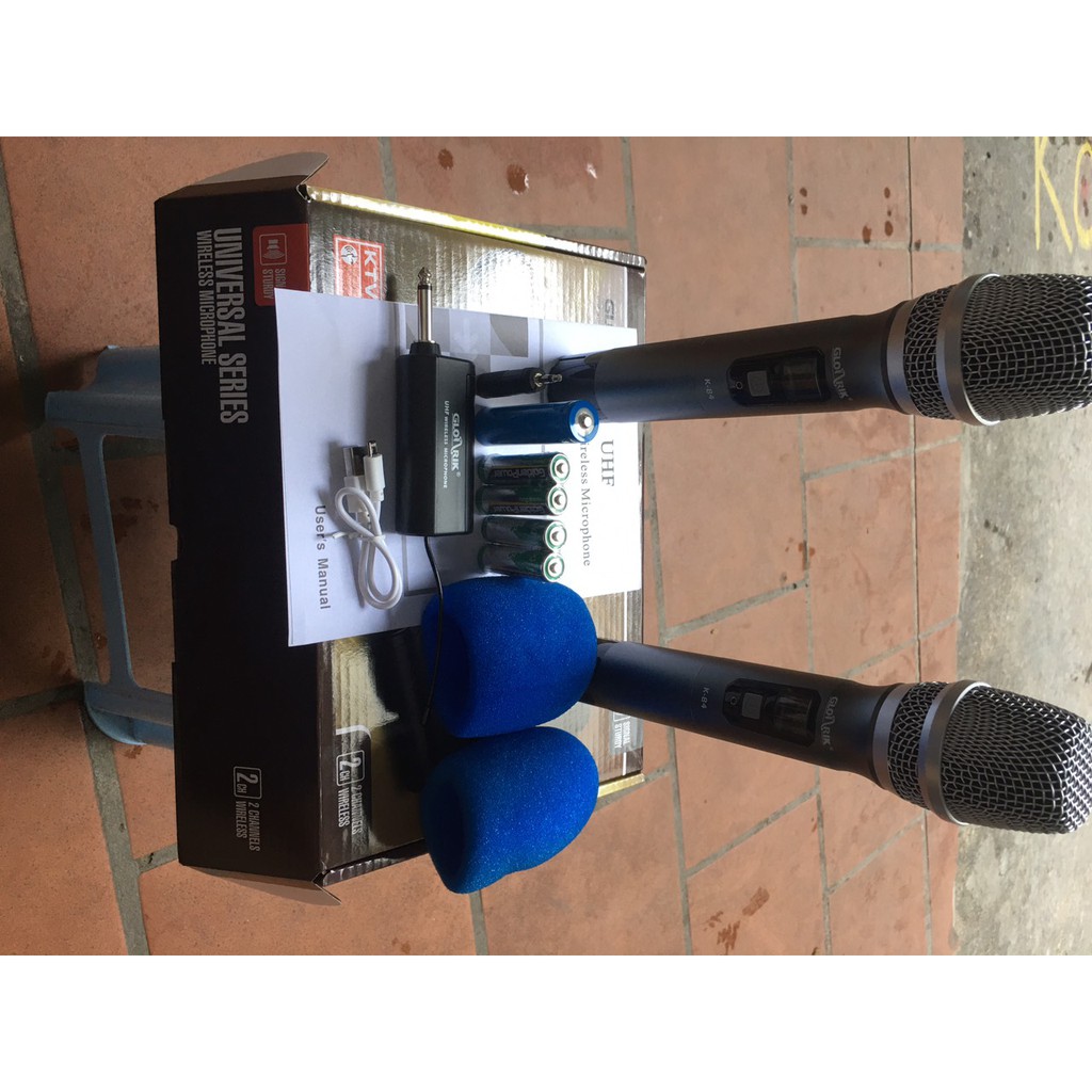 Micro karaoke đa năng không dây Glosrik k84 cao cấp , chống hú , tiếng sáng , sạch ,mic hút , thích hợp nhiều thiết bị