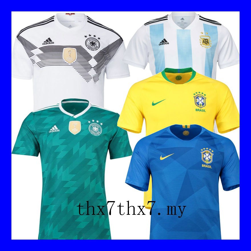 Áo Thun Đá Banh Đội Tuyển Argentina Đội Tuyển Brazil 2018