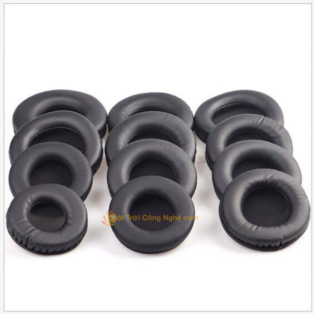 Cặp đệm tai nghe bằng da tròn cỡ size 45mm 55mm 60mm 65mm 70mm 75mm 80mm 85mm 90mm 95mm 100mm 105mm 110mm - full size