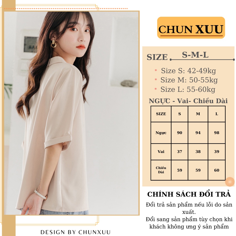 Áo sơ mi nữ kiểu cổ vest Chunxuu thiết kế đơn giản trẻ trung - SK06