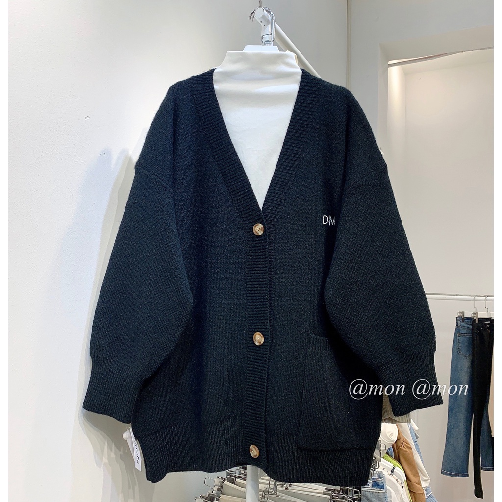 210712 Cardigan len dày - áo len nữ ulzzang - áo cardigan len oversize chất len dày thêu chữ | BigBuy360 - bigbuy360.vn