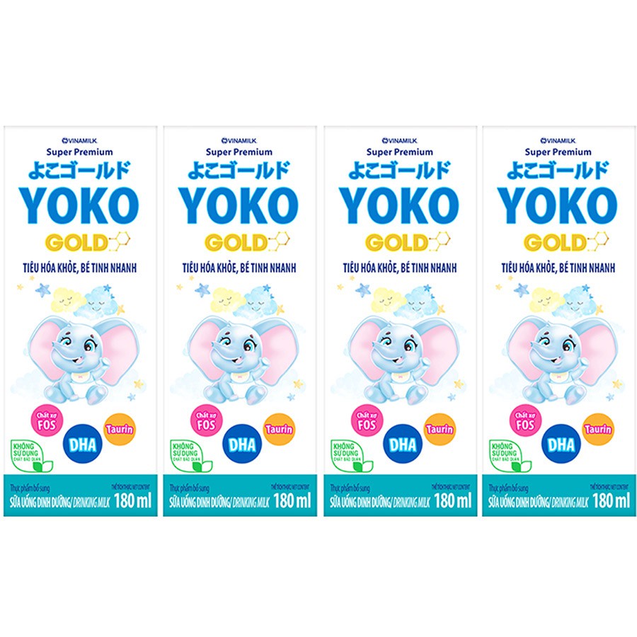 LỐC 4 HỘP SỮA BỘT PHA SẴN YOKO 180ML