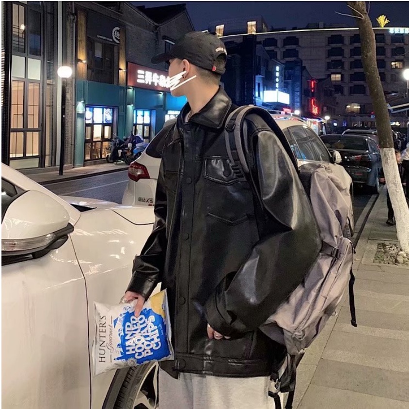 Áo khoác da phong cách retro mỹ cá tính cho nam áo khoác nam phong cách hàn quốc thời trang cao cấp áo khoác nam