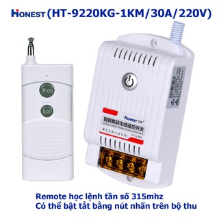 (CÓ HỌC LỆNH) Công tắc điều khiển từ xa HONEST 1KM HT-9220KG bật tắt máy bơm nước máy rửa xe công suất lớn