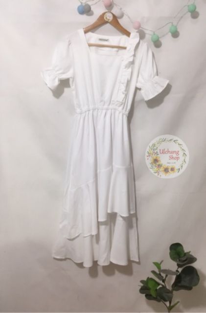 🎀Đầm trắng xòe cổ vuông bèo siêu xinh cực phẩm_[kènh ảnh thật] | BigBuy360 - bigbuy360.vn