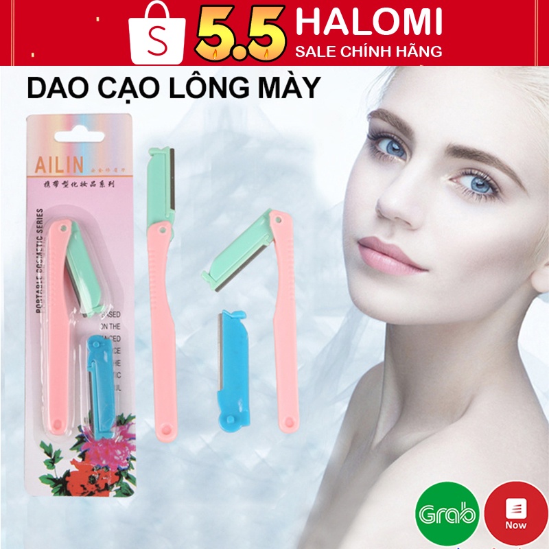 Dao cạo lông mày, tỉa chân mày đẹp tặng lưỡi thay thế HALOMI