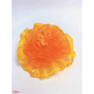 Cột tóc hoa voan cho bé - cam