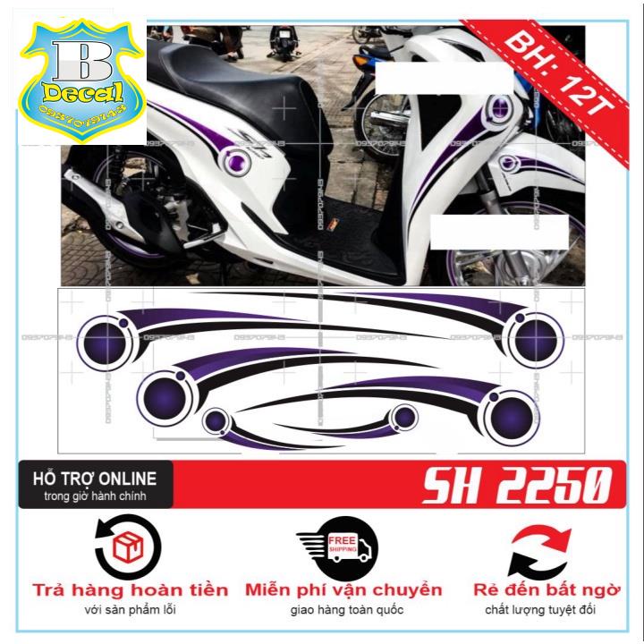 ( Quí khách vui lòng mang ra tiệm cho thợ dán ) Tem SH 2019 TRẮNG TÍM [Bi Decal]