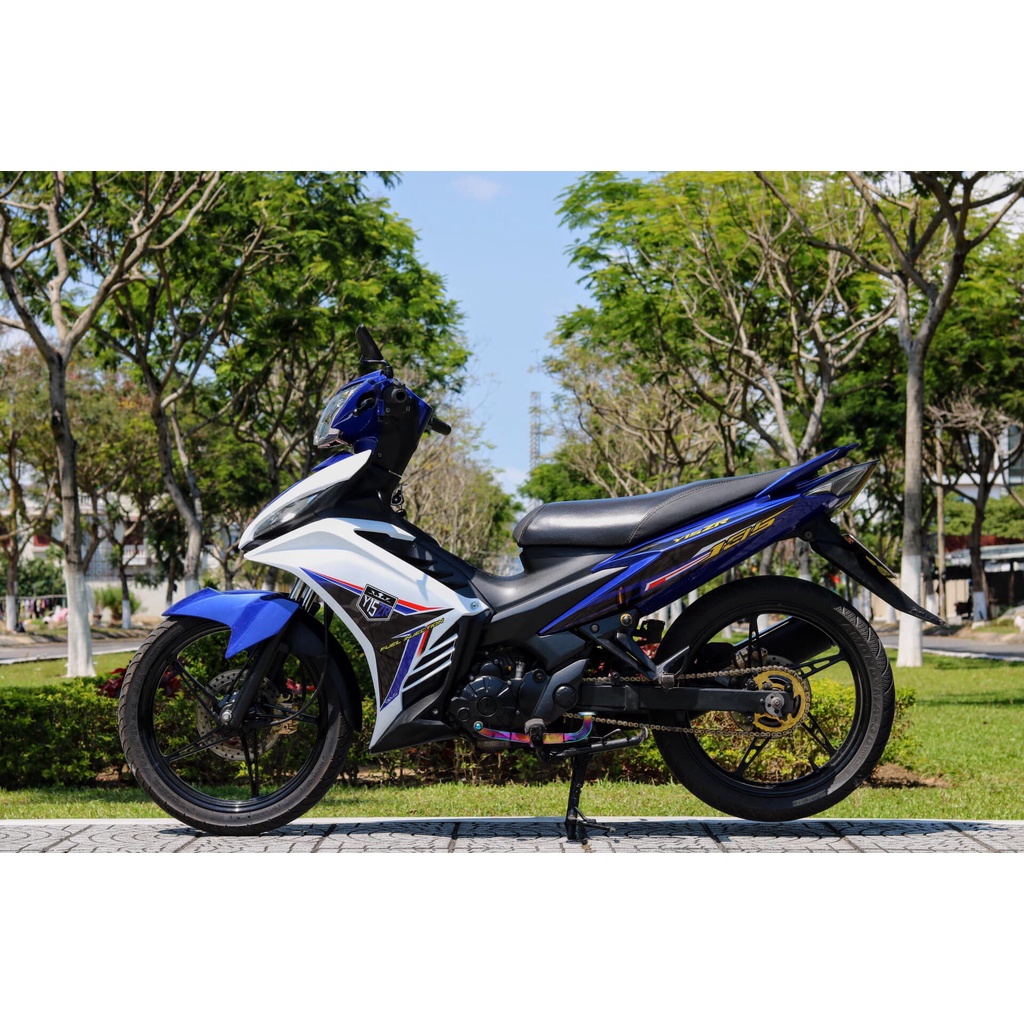 Tem /decal Rời Dán Xe Exciter 135 Mẫu Y15 Trắng Xanh Cực Hot, Hàng 3 Lớp Chất Lượng Cao