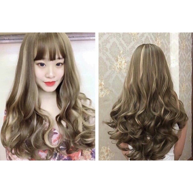 Tóc giả cao cấp móc line bạch kim- tặng lưới chùm toca