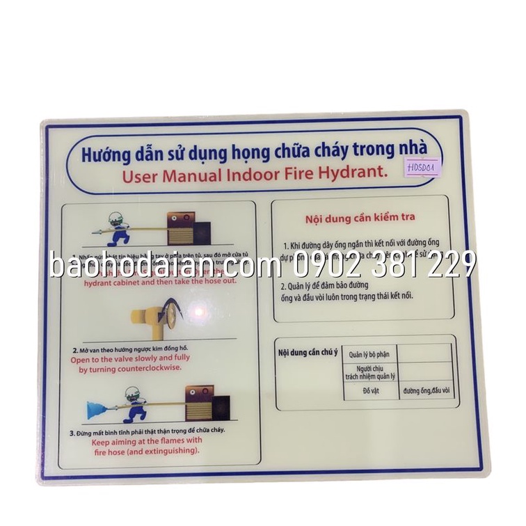 Hướng dẫn sử dụng bình chữa chạy dạ quang 20 x 23cm