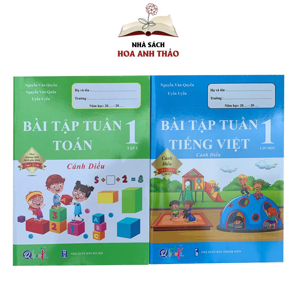 Sách - Bài tập tuần và Đề kiểm tra toán và tiếng việt lớp 1 học kỳ 1 Cánh diều Bộ 4 quyển