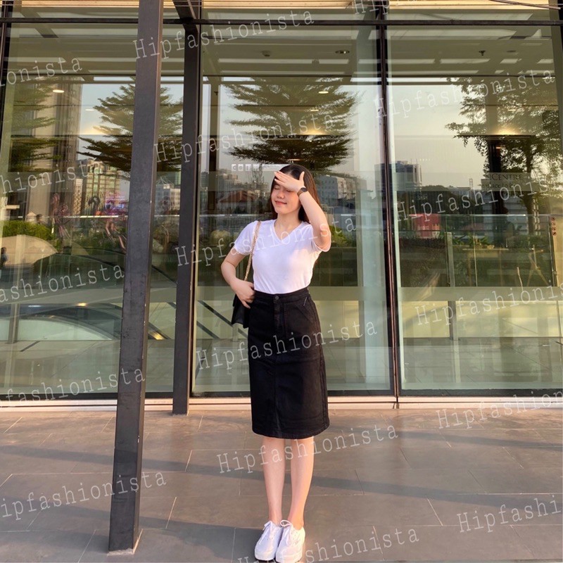 [Mã FADIRECT20 giảm 20K đơn 150K] Chân váy jeans midi Asos form chuẩn xinh, lưng cao trên rốn (hình thật) | BigBuy360 - bigbuy360.vn