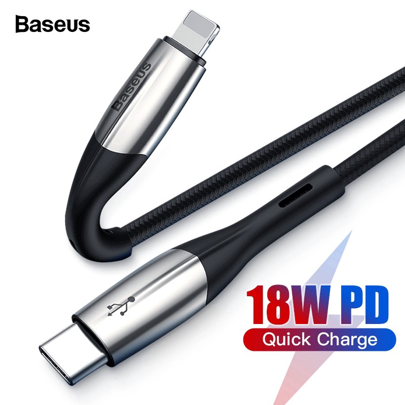 Cáp Sạc Nhanh PD Type-C To Lightning Baseus Horizontal Data PD (18W, Power Delivery Fast Charge, C to iPhone Cable)