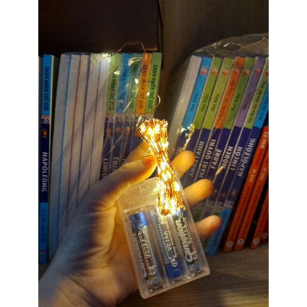 Đèn trang trí cây thông/hang đá mini Noel dài 10m đủ màu/ vàng chạy bằng pin