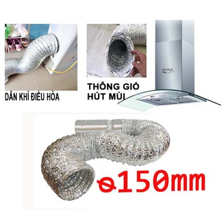 Phi 150mm - Ống bạc thông gió, máy hút mùi dài 1m - 8m.