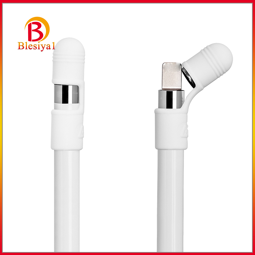 Giá Đỡ Bút Cảm Ứng Apple Pencil Bằng Silicon Màu Xám Kèm Nắp Đậy Thay Thế Tiện Dụng Blesiya1