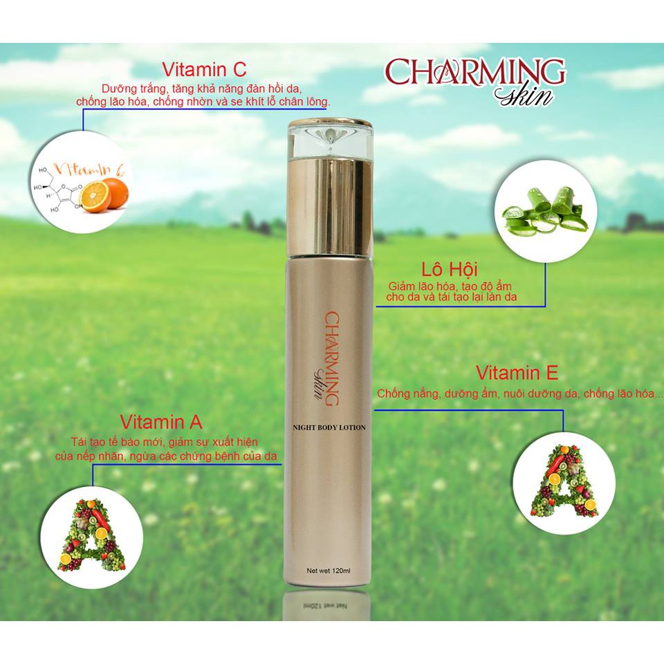 Kem làm trắng da toàn thân ban ngày Charming Skin( Shining Body Lotion)