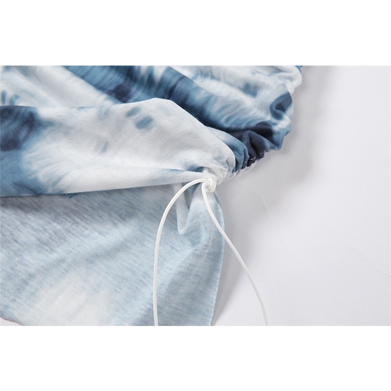 Đầm Hai Dây Nhuộm Màu Tie-dye Eo Cao Cho Nữ