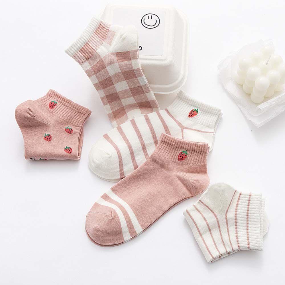 AROMA Tất Cotton Cổ Thấp Họa Tiết Hoạt Hình Xinh Xắn Dễ Phối Đồ